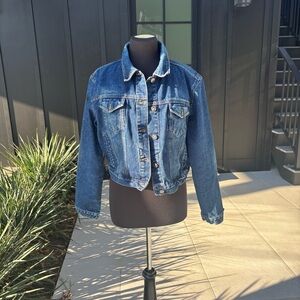 Vintage Y2K Zana-Di Cropped Denim Jacket – Size L (Runs Small)